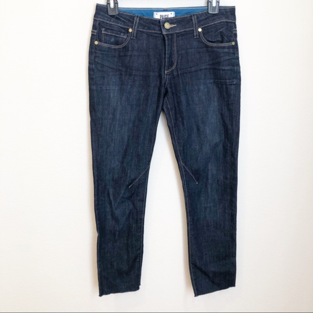 Paige Troy Boy Cropped Dark Wash Jeans‎